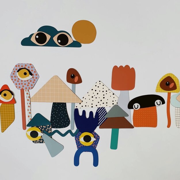 Ma Cabane à Rêves magnetukai - Tangramas - geometrinės figūros